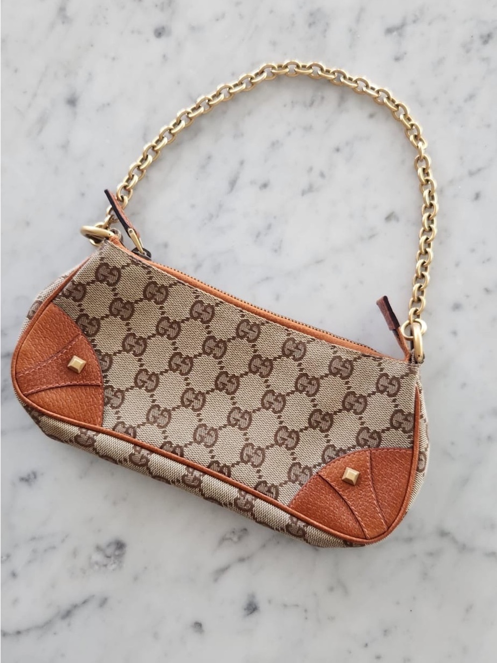 Gucci GG Canvas Nailhead Pochette